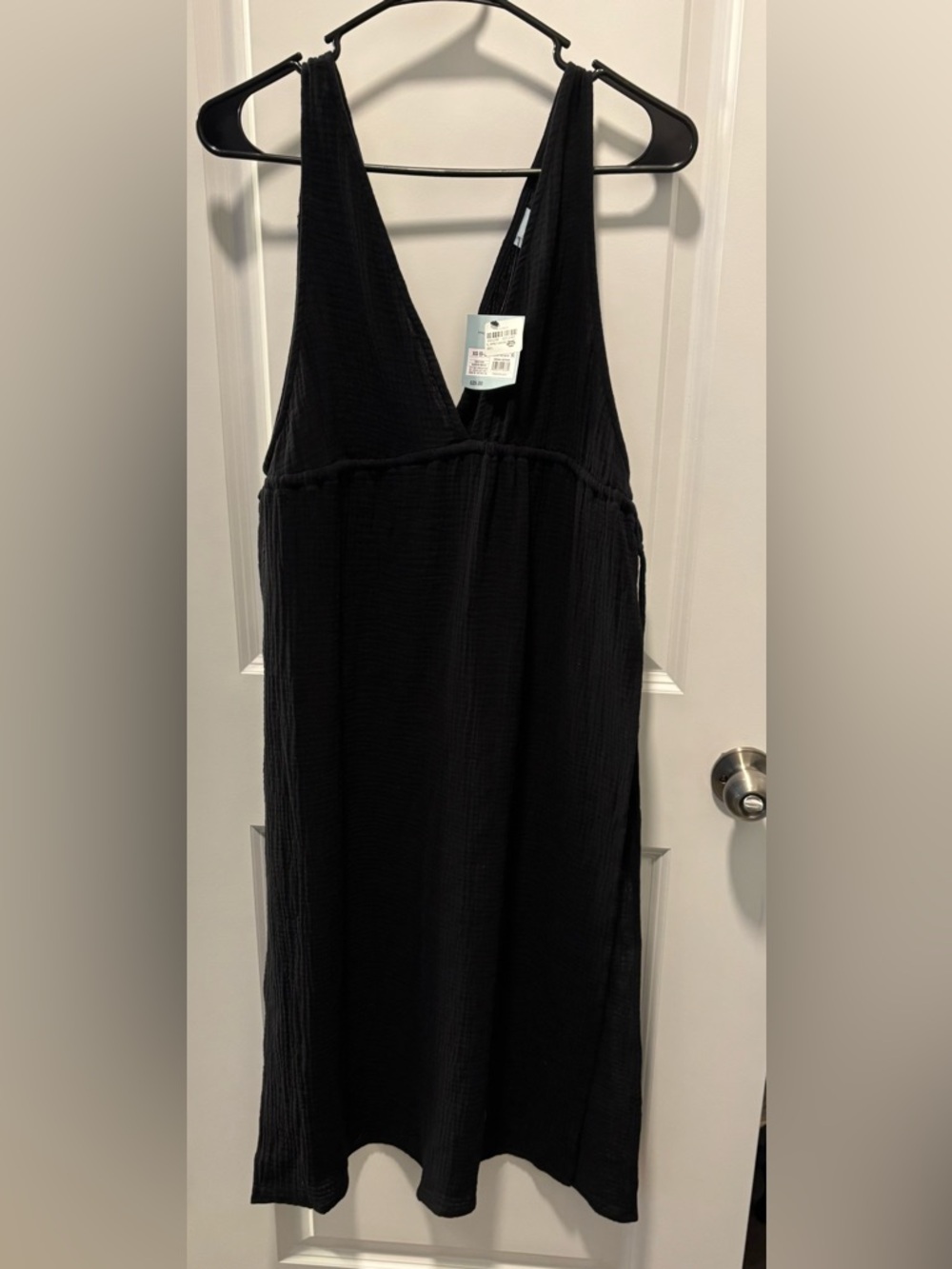 Black V-Neck Beach Coverup/Dress